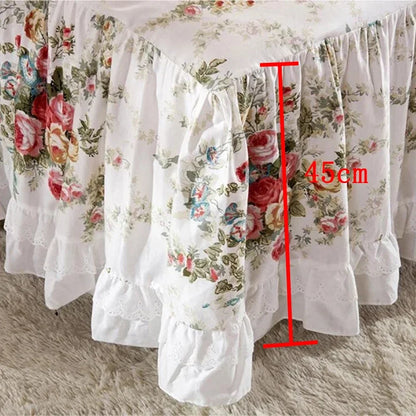100% Cotton Bed Skirt Double King Size Bedspread Bedspreads Box Garden Spread the Queensize Cover Linen Sheet Skirts for Beds