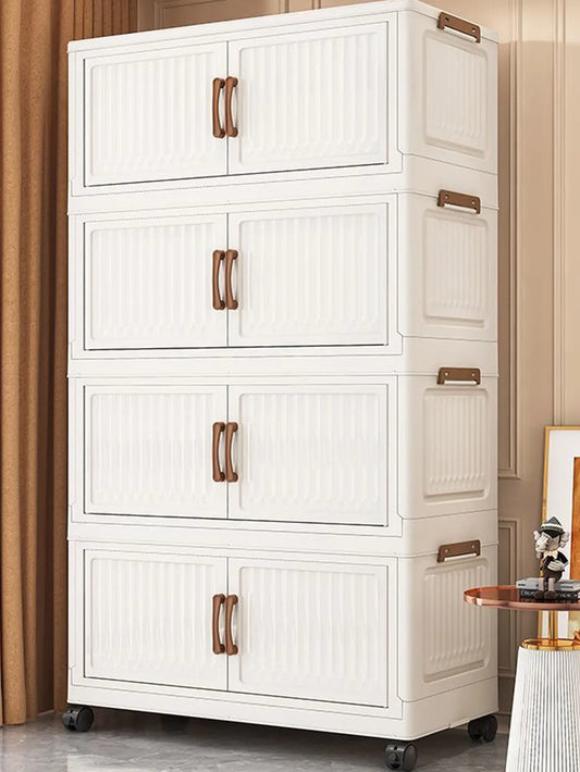Folding Storage Cabinet Multi-Scene Storage Cabinet Wall-Mounted Kitchen Bathroom Bedroom Living Room Organizer
