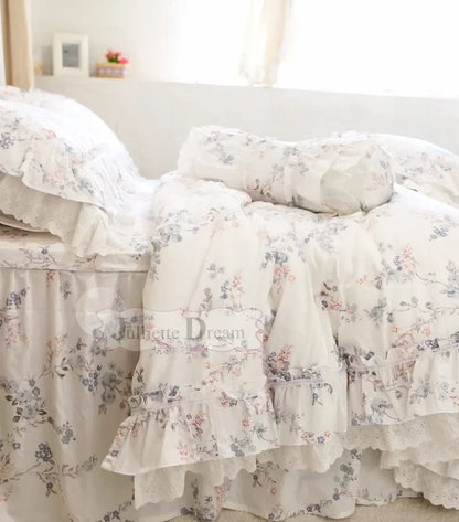 European Khaki bedding set double ruffle lace duvet cover bedding elegant bedspread bed sheet wedding decor bed clothes HM-04B