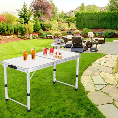 Foldable Camping Table with Carry Handle Portable Folding Table Small Foldable Table for Indoor Outdoor Patio Backyard Parties