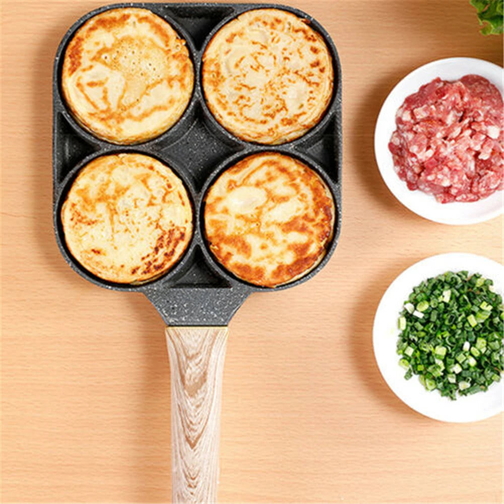 Four-hole Frying Pot Thickened Omelet Pan Non-stick Egg Pancake Steak Pan Cooking Egg Ham Pans Breakfast Maker