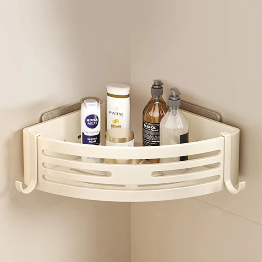 Elevated Bathroom Storage Rack Triangular Toilet No Drilling Corner Shower Hanging Shelf Wall Mounted Bathroom Accessory