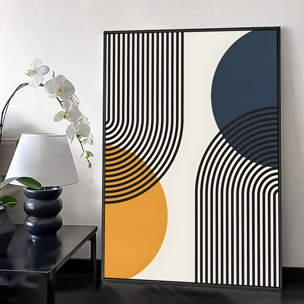 Bohemian styleAbstract Geometric Line boho Poster HD art sticky wall waterproof home living room bedroom bar aesthetic decoratio