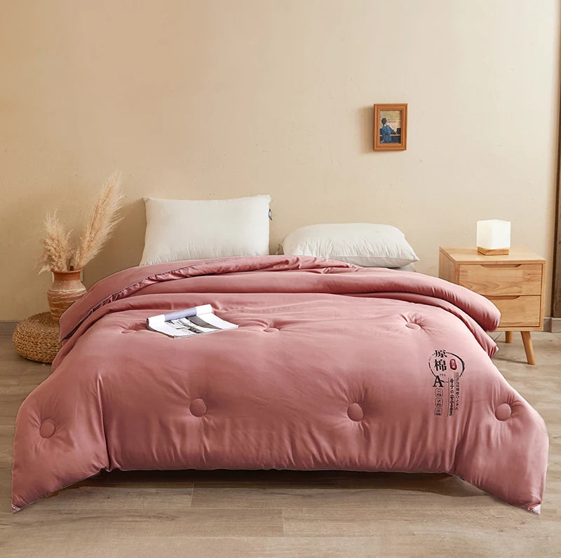 Cotton Comforter Duvet Insert - Quilted White Comforters Queen Size, All Season Down Alternative Queen Size Bedding Comforter