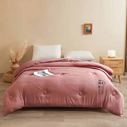 Cotton Comforter Duvet Insert - Quilted White Comforters Queen Size, All Season Down Alternative Queen Size Bedding Comforter
