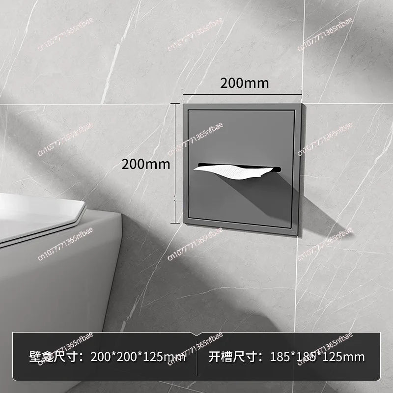 Stainless Steel Recessed Bathroom Storage Cabinet - Wall Niche Tissue Box Toilet Paper Holder Organizer