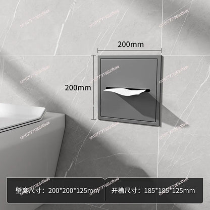 Stainless Steel Recessed Bathroom Storage Cabinet - Wall Niche Tissue Box Toilet Paper Holder Organizer