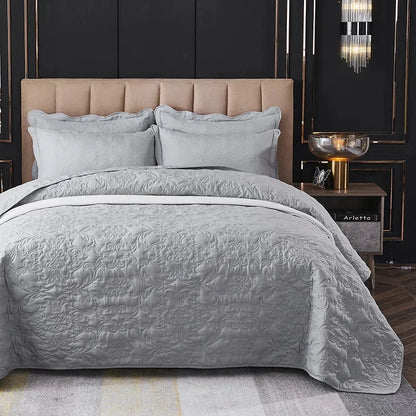 Solid Color Plant Jacquard Bedspread Quilted Bed Covers Bedspread Large Size Coverlet for Bed 220x240/240x250cm