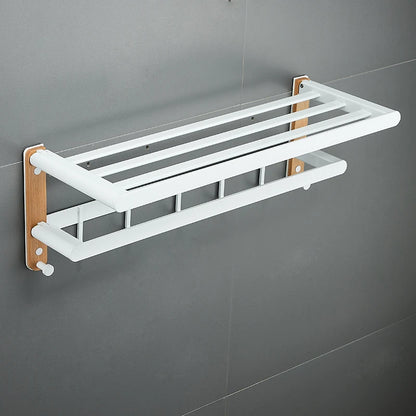 Bathroom storage rack towel rack White space aluminum bathroom storage rack folding towel rod bathroom accessories