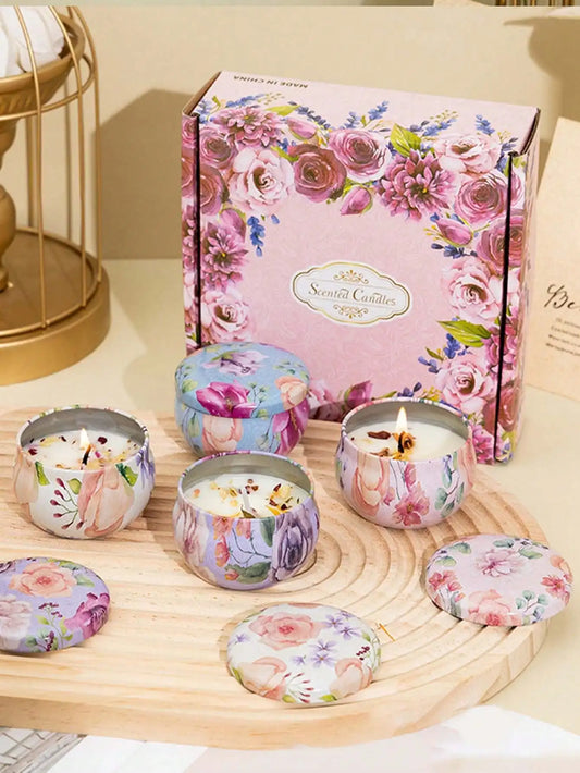 The 4PC gift box aromatherapy candle is a multifunctional aromatherapy product designed specifically to enhance the home atmosph