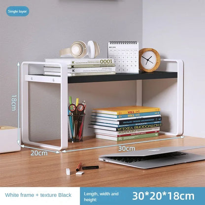 Shelf Desktop Storage  Bookshelf Student Document Shelf  Computer Racks Tiered Cabinet Office Accessories Stationery Holder