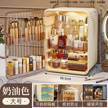 Cosmetic storage box desktop dustproof light luxury storage large capacity multi-layer skin care product storage rack