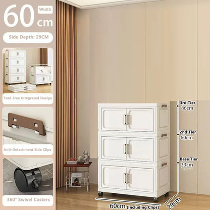 Storage Cabinet No Installation Required Organization Cabinet for Babies and Children Clothes Organizer Box Snack Plastic Foldable