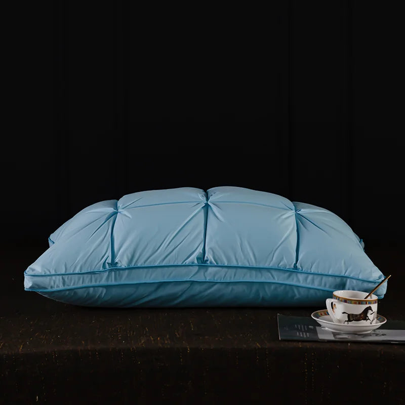 Luxury 3D Bread White Goose Down Feather Pillows for Sleeping Body Neck Protection Bed Pillows Soft Comfort 100% Cotton Cover