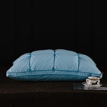 Luxury 3D Bread White Goose Down Feather Pillows for Sleeping Body Neck Protection Bed Pillows Soft Comfort 100% Cotton Cover