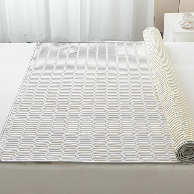 Soft Thicken Latex Filling Summer Bed Mat and Pillowcase 2/3pcs Bedding Set Smooth Cool Feeling Bed Sheet Cooling Mattress Cover