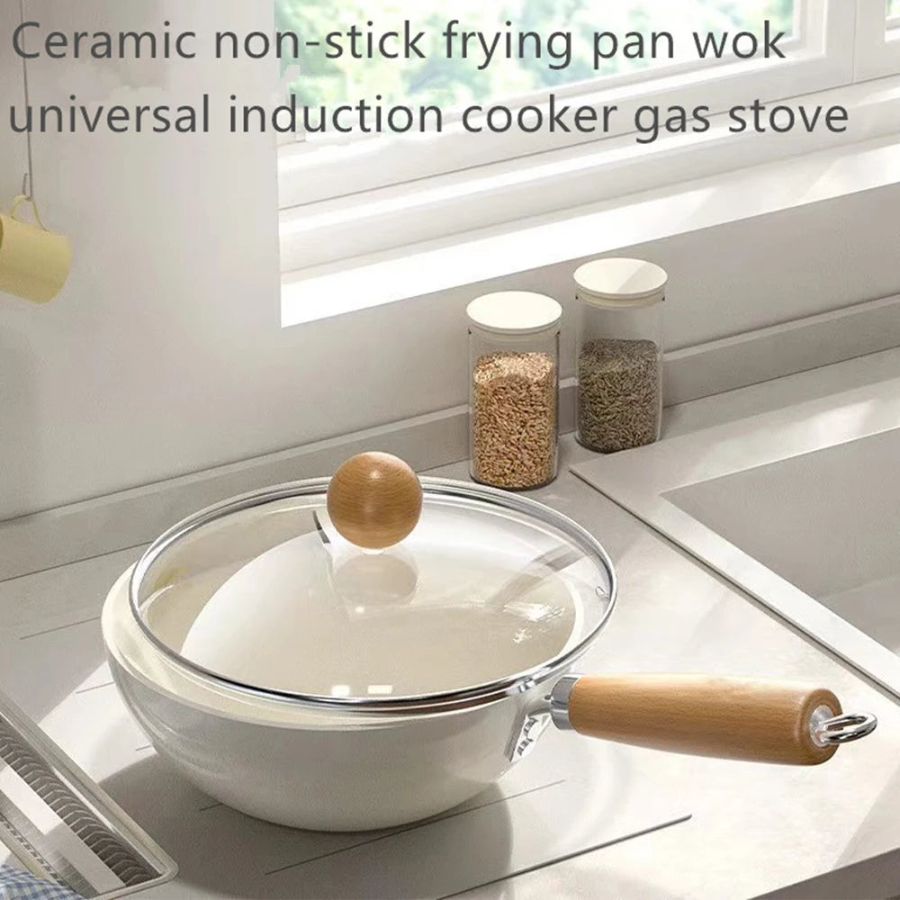 Mini Frying Pan Non-Stick Wok Ceramic Home Egg Steak Skillet Pancake Fried Induction Cooker Gas Stove Saucepan Kitchen Cookware