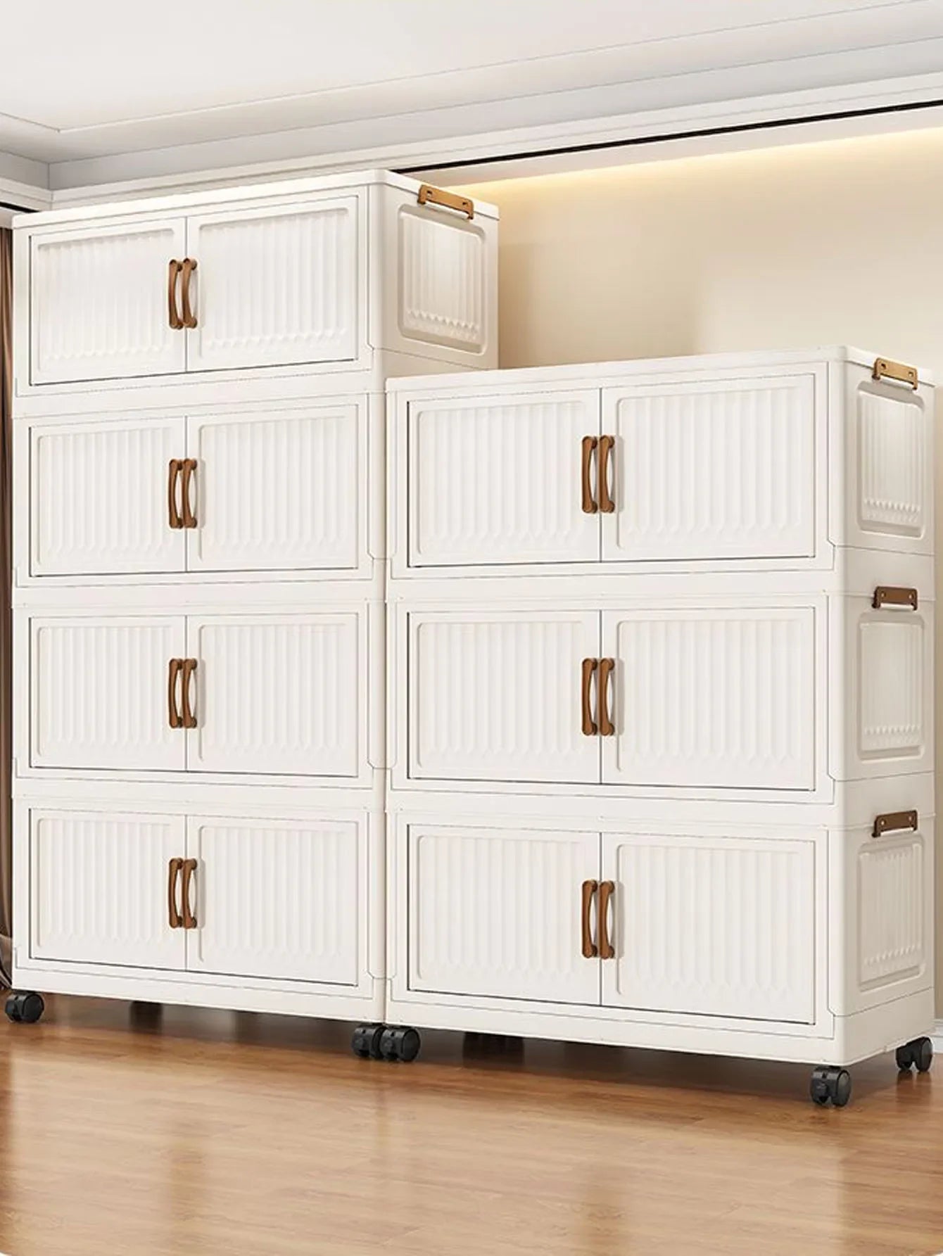 Folding Storage Cabinet Multi-Scene Storage Cabinet Wall-Mounted Kitchen Bathroom Bedroom Living Room Organizer
