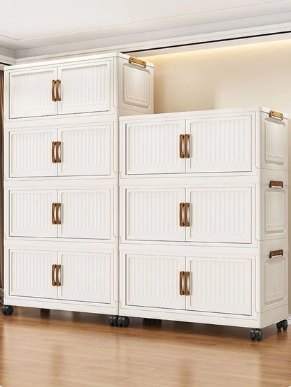 Folding Storage Cabinet Multi-Scene Storage Cabinet Wall-Mounted Kitchen Bathroom Bedroom Living Room Organizer