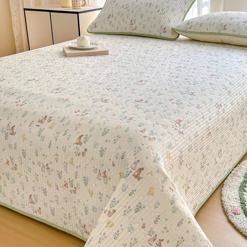 Bonenjoy 1pc Bedspread 100% Cotton Bed Cover Quilted Bed Linen Skin-friendly Bedsheet покрывало на кровать (No Pillowcase)