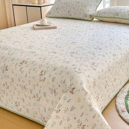 Bonenjoy 1pc Bedspread 100% Cotton Bed Cover Quilted Bed Linen Skin-friendly Bedsheet покрывало на кровать (No Pillowcase)