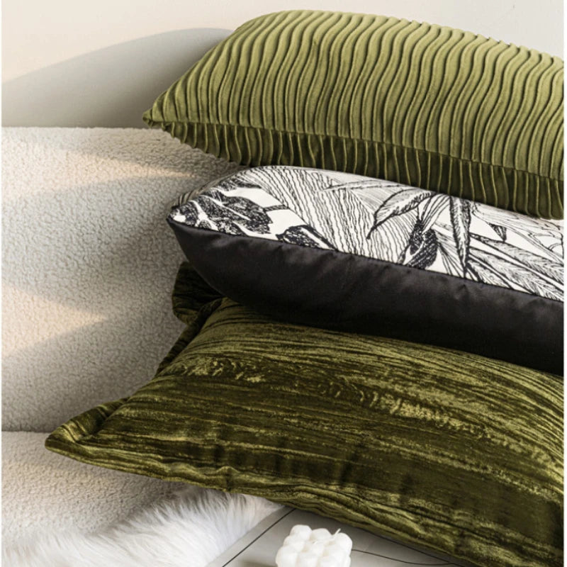 Modern Luxury Lumbar Pillow Cover 12x20in High Density Embroidered Jacquard Pillow Covers Decorative Home Decor for Sofa Bedroom