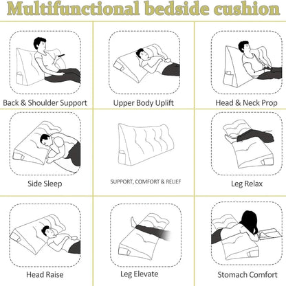 European Soft Wedge Pillow Triangular Bed Backrest Cushion for Headboard Reading Support Modern Home Decor 60/90/120/150/180cm
