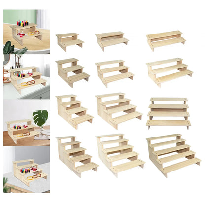Wood Display Shelf Collectibles Display Stand Storage Durable Showcase Fixtures