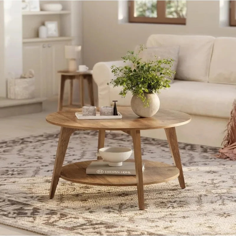 Wooden Tea Table Luxury Household Simple Small Table Living Room Sofa Multi-layer Edge Several Solid Wood Bedroom Coffee Table