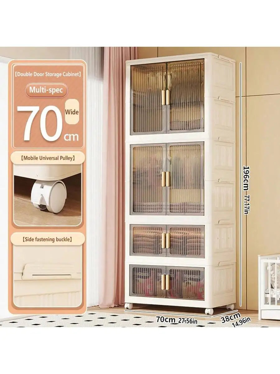 Large Capacity Multifunction Storage Cabinet Dustproof Wardrobe Folding Home Organization Solution