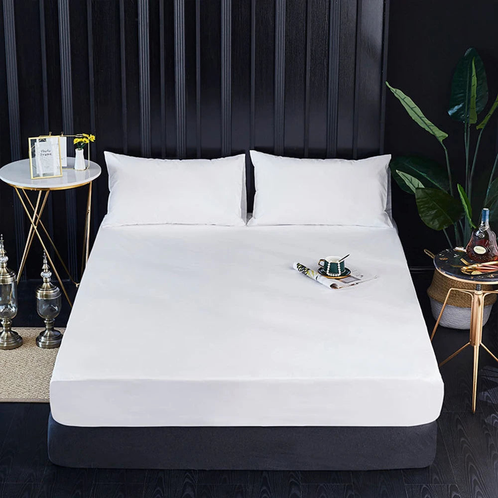 100% Waterproof Fitted Bed Sheet with Elastic Band Anti-slip Cover Mattress Protector for Single Double King Queen160 180 200