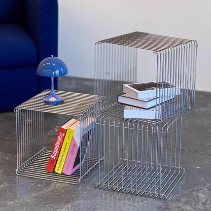 Denmark Montana Panton Wire Geometric Line Side Table Combination Home Metal Bookshelf Vintage Storage Stainless Steel Rack