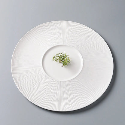 White Porcelain Western Steak Dinner Plate French Tableware Top-grade Home Kitchen Pasta Vegetable Round Plate Kitchen Plates