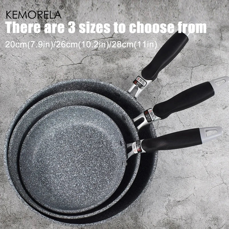 3-PCS Set Of 20/26/28cm Stone Pot Non-Stick Frying Pan Wok Large Pot Induction Cooker Pan Pancake Egg Household Kitchen Tools