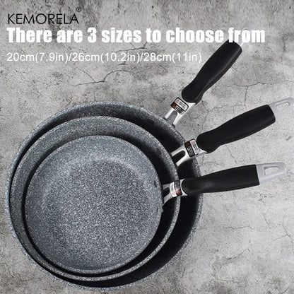 3-PCS Set Of 20/26/28cm Stone Pot Non-Stick Frying Pan Wok Large Pot Induction Cooker Pan Pancake Egg Household Kitchen Tools