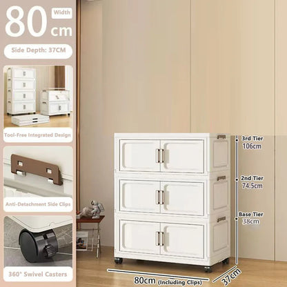 Storage Cabinet No Installation Required Organization Cabinet for Babies and Children Clothes Organizer Box Snack Plastic Foldable