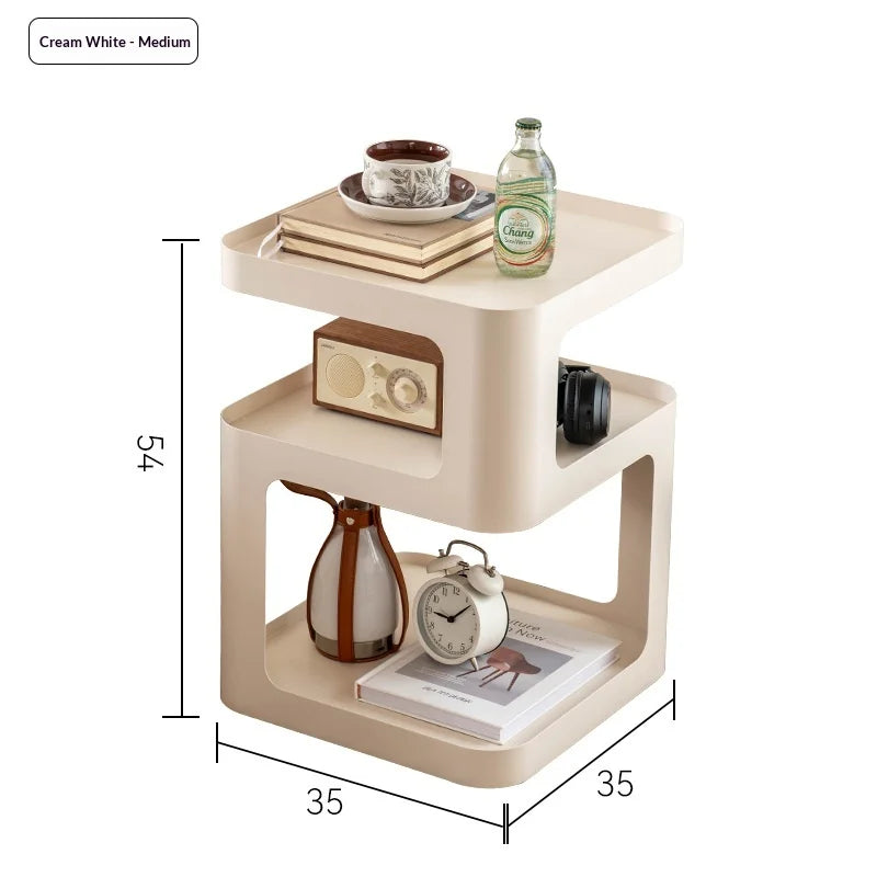 Nordic Minimalist Iron Frame Small Coffee Table Side Table Living Room Sofa Bedside Table Home Furniture Light Luxury Furniture