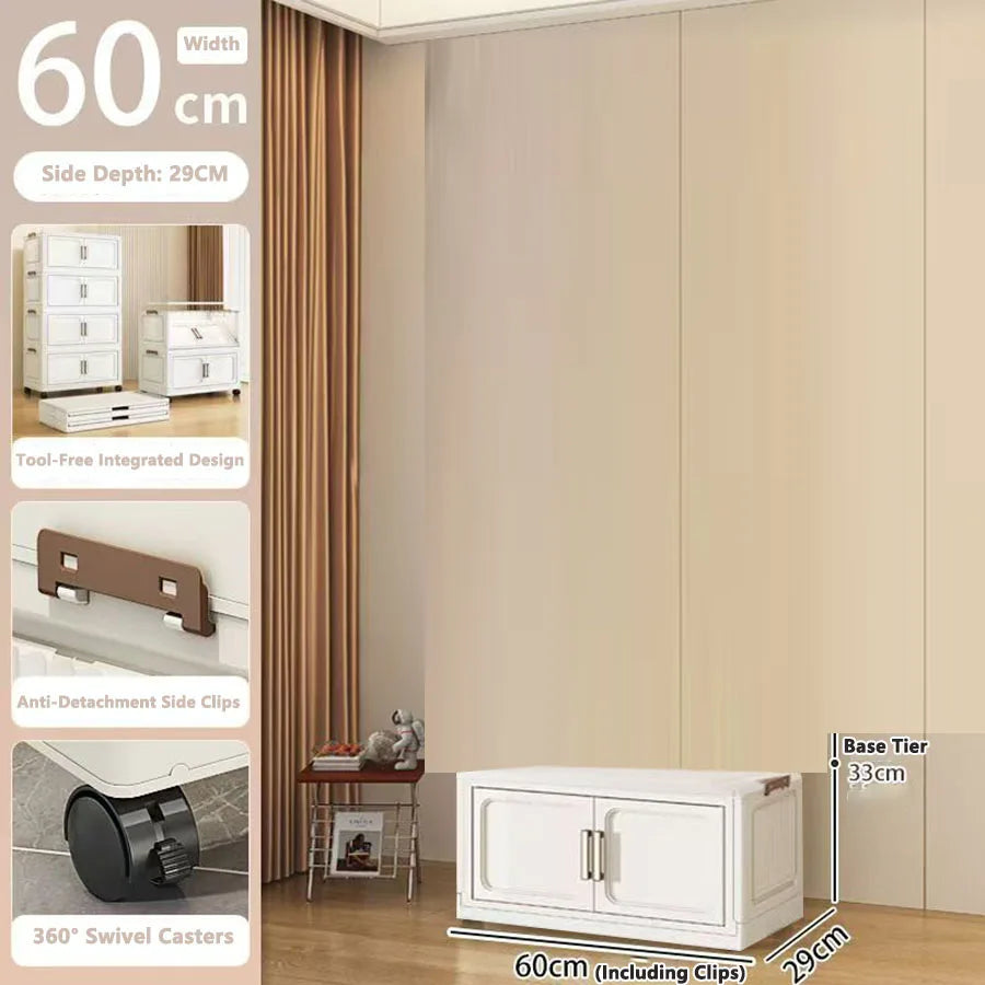 Storage Cabinet No Installation Required Organization Cabinet for Babies and Children Clothes Organizer Box Snack Plastic Foldable