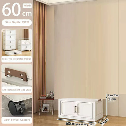Storage Cabinet No Installation Required Organization Cabinet for Babies and Children Clothes Organizer Box Snack Plastic Foldable