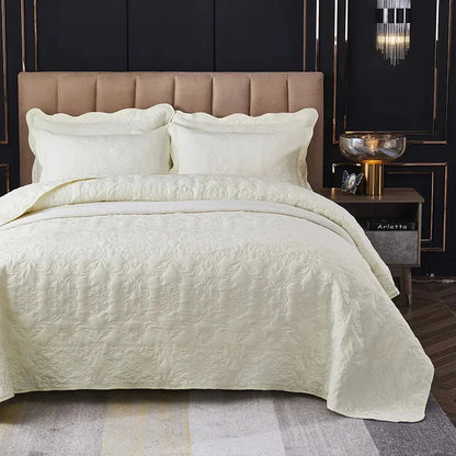 Solid Color Plant Jacquard Bedspread Quilted Bed Covers Bedspread Large Size Coverlet for Bed 220x240/240x250cm