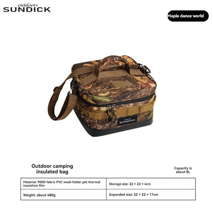 1 black/brown/Army green/camo optional camping insulated outdoor camping bowl cup storage bag
