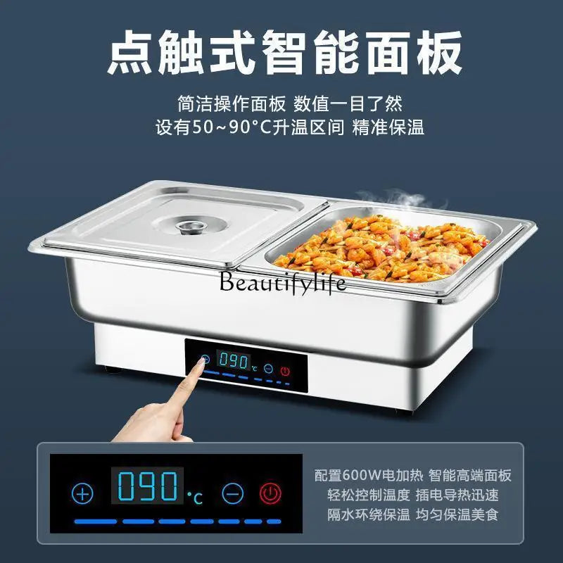 05110V US Stainless Steel Electric Heating Buffet Furnace Flap Square Furnace