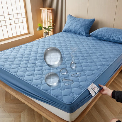 Waterproof Mattress Protector Embossed Bed Mattress Cover Soft Breathable Fitted Mattress Pad Cover 120/140/160/200x200 Washable