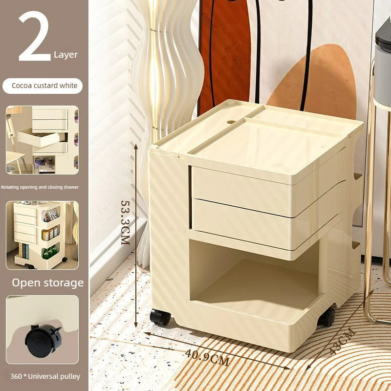Rotating Storage Cabinet Home Storage Bedside Cabinet Large Capacity Floor-standing Snack Cabinet