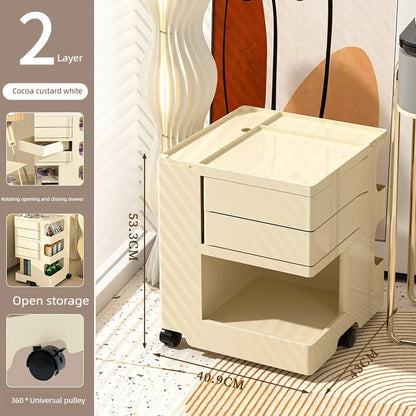 Rotating Storage Cabinet Home Storage Bedside Cabinet Large Capacity Floor-standing Snack Cabinet