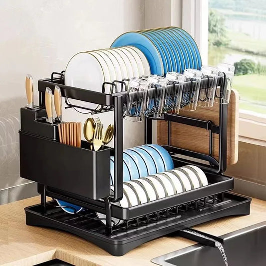 Kitchen Drain Ra Di Drainer Bowl Holder Plate Storage elf Metal Material No Drilling Required for Utensils And Plates