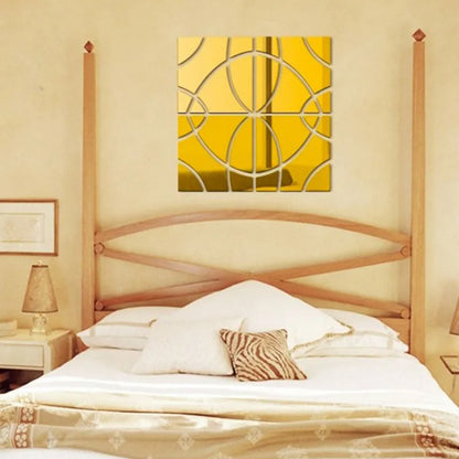 3D Mirror Wall Sticker DIY Geometry Combination Wall Sticker Acrylic Mirror Surface Wall Stickers Living Room Home Decortion