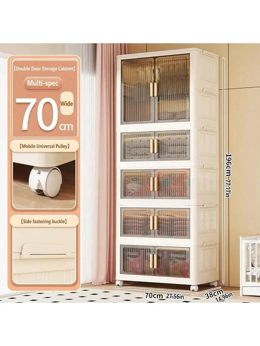 Large Capacity Multifunction Storage Cabinet Dustproof Wardrobe Folding Home Organization Solution