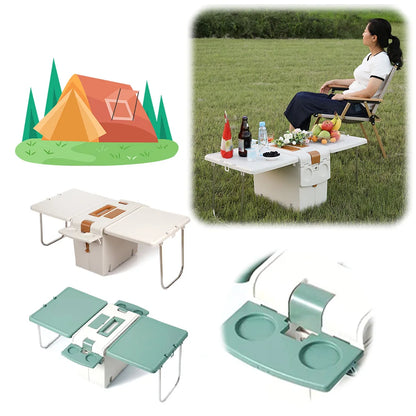 Multifunctional Camping Folding Table Camping Storage Box Folding Camping Table Trunk Organizer Camping Box for Outdoor Picnic