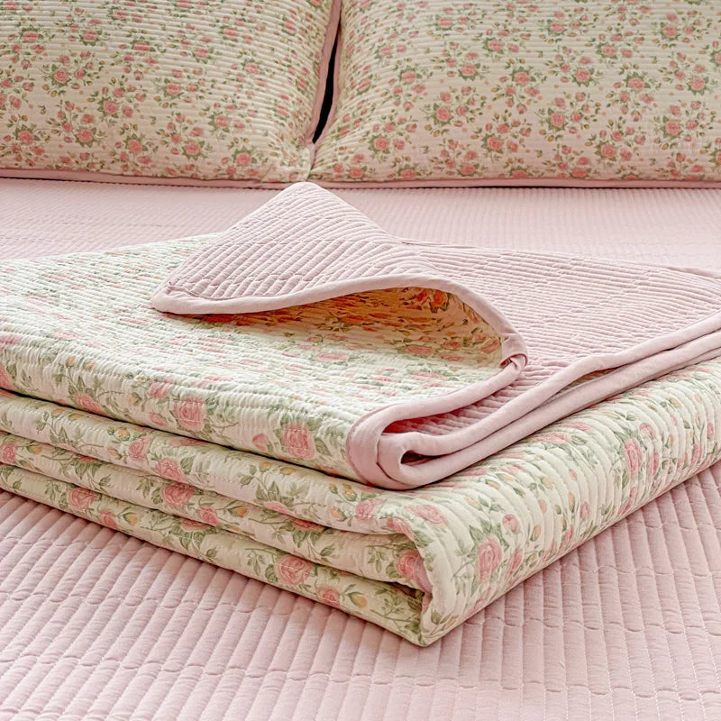 Floral Printed Bedspread for Beds Quilted Thick Blanket Bed Single/Double/Queen Bed Cover sabanas matrimoniales (No Pillowcase)